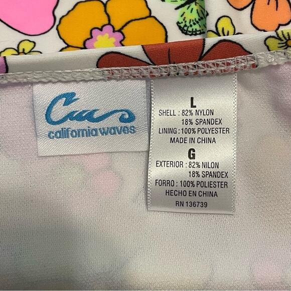 California Waves Floral Print Bikini Large NWT - Picture 11 of 14